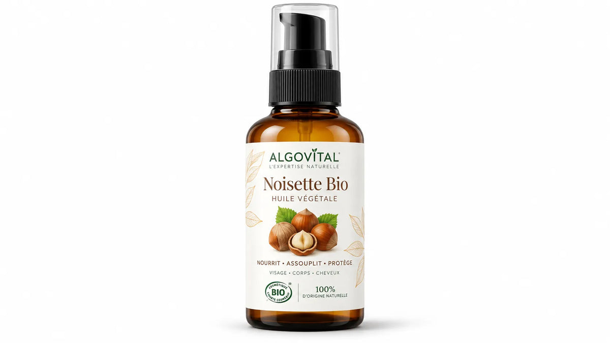 Huile de noisette bio 100% pure - non comédogène - peaux mixtes à grasses - 50 ml