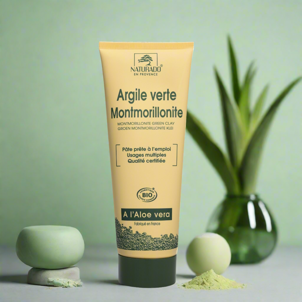 Tube d'argile verte montmorillonite - aide à purifier, détoxifier et revitaliser la peau - 300 g