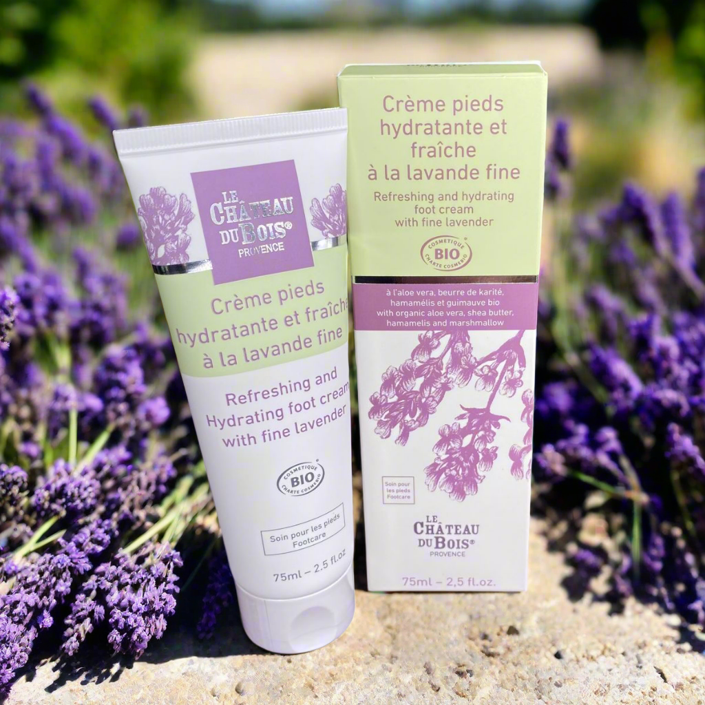 Crème hydratante Pieds à la lavande fine, aloé véra, karité, huile de sésame - certifiée Bio Cosmos - 75ml