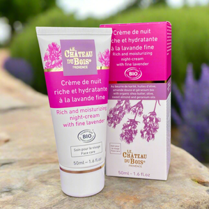 Crème visage de nuit à la Lavande, Karité, Aloe Vera, Huile de Coco et Acide Hyaluronique - 50ml