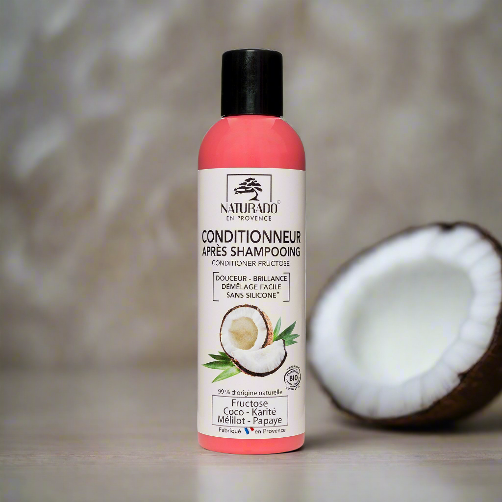 Après Shampoing Conditionneur - Démêlant - Extrait de Fructose, beurre de karité, huile de coco, aloe vera, extrait de papaye et de mélilot - 200 ml