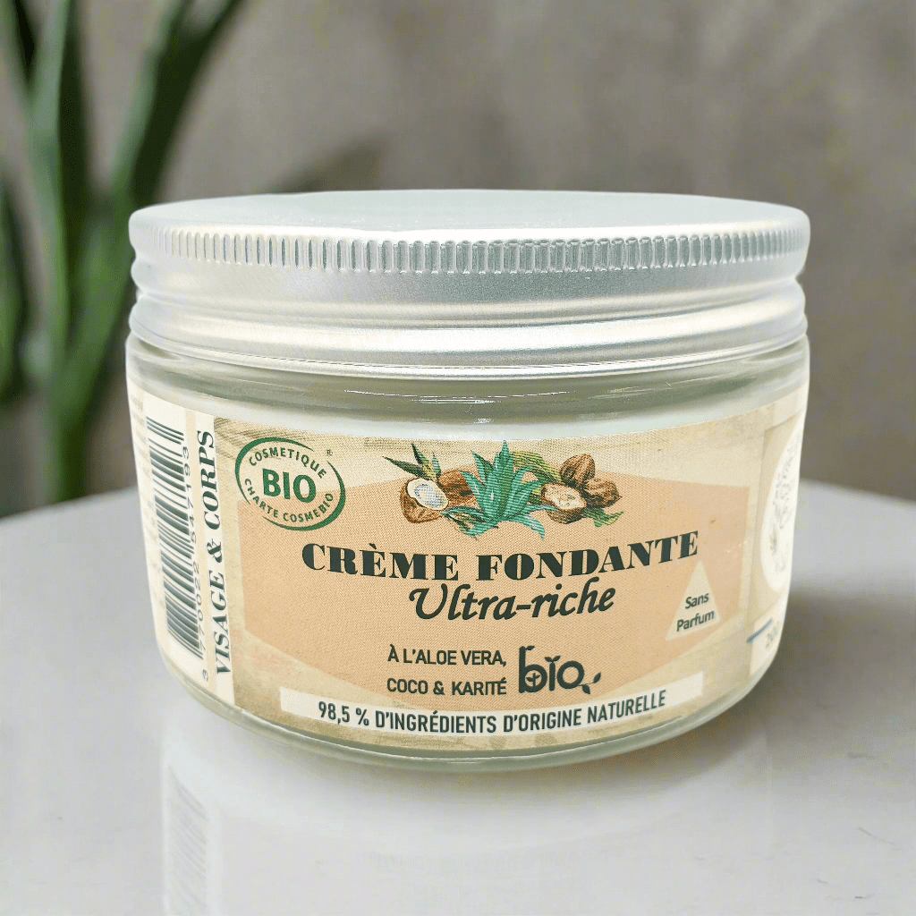 Crème fondante ultra riche à l'aloe vera, coco et karité - Visage, corps, mains, pieds - 200 ml - Provenseo
