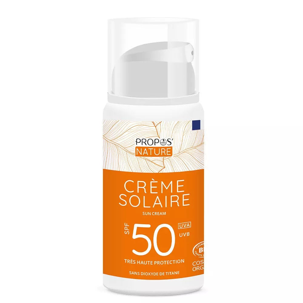 Crème solaire SPF50 Très Haute Protection - Sans dioxyde de titane - Karanja Bio, Algues et Monoï - 100ml