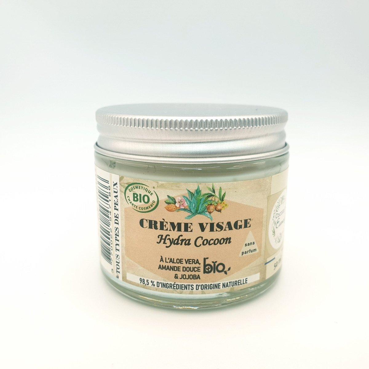Crème visage à l'aloe vera, huile végétale d'amande douce et jojoba - nuit ou matin - sans parfum - 50 ml - Provenseo