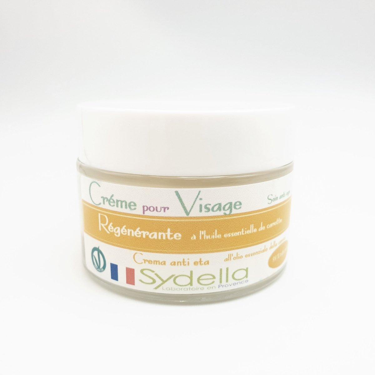 Crème visage régénérante à l'huile essentielle de carotte, huile végétale d'abricot et huile d'olive - 45 ml - Provenseo