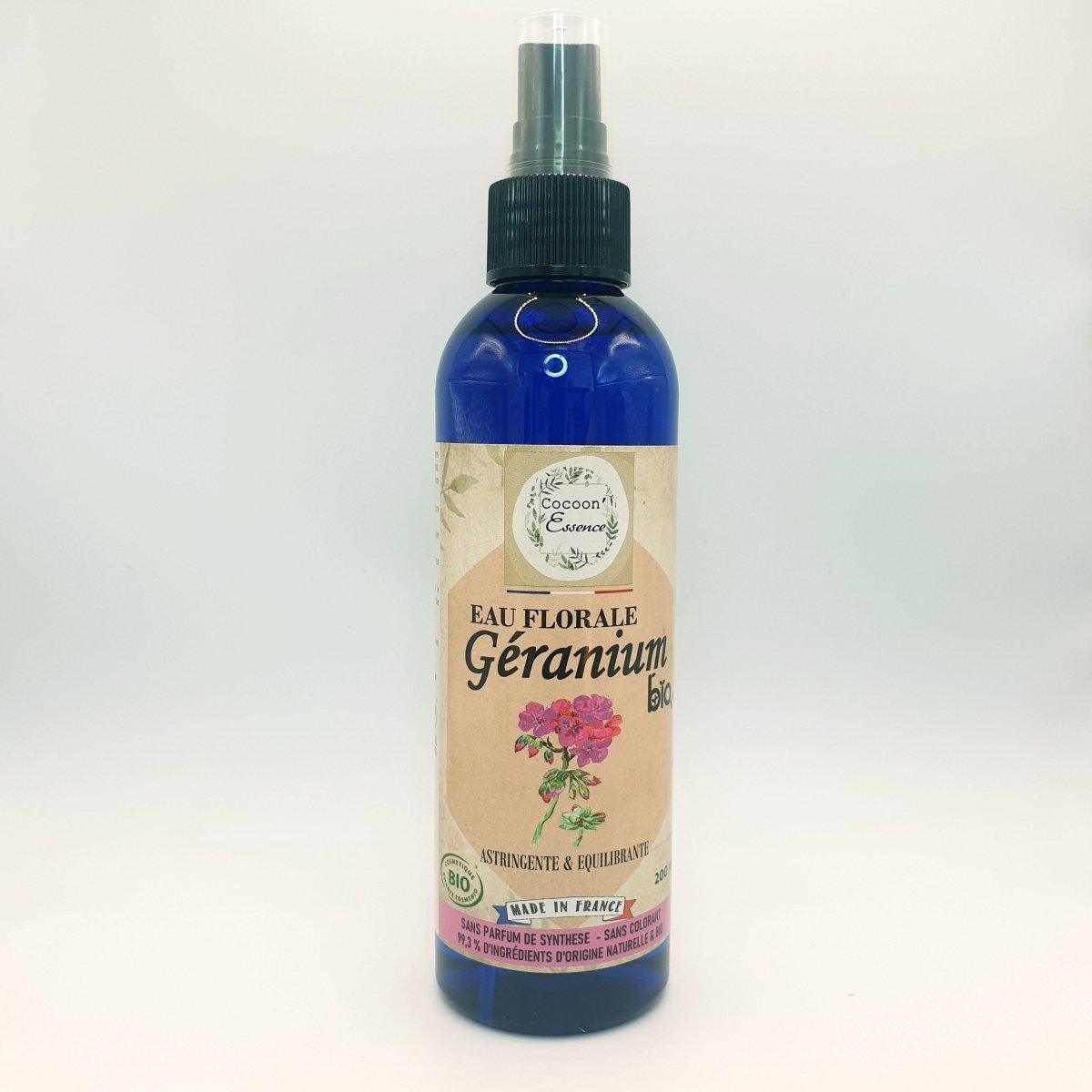 Eau florale de géranium - lotion tonique astringente et purifiante - 200 ml - Provenseo