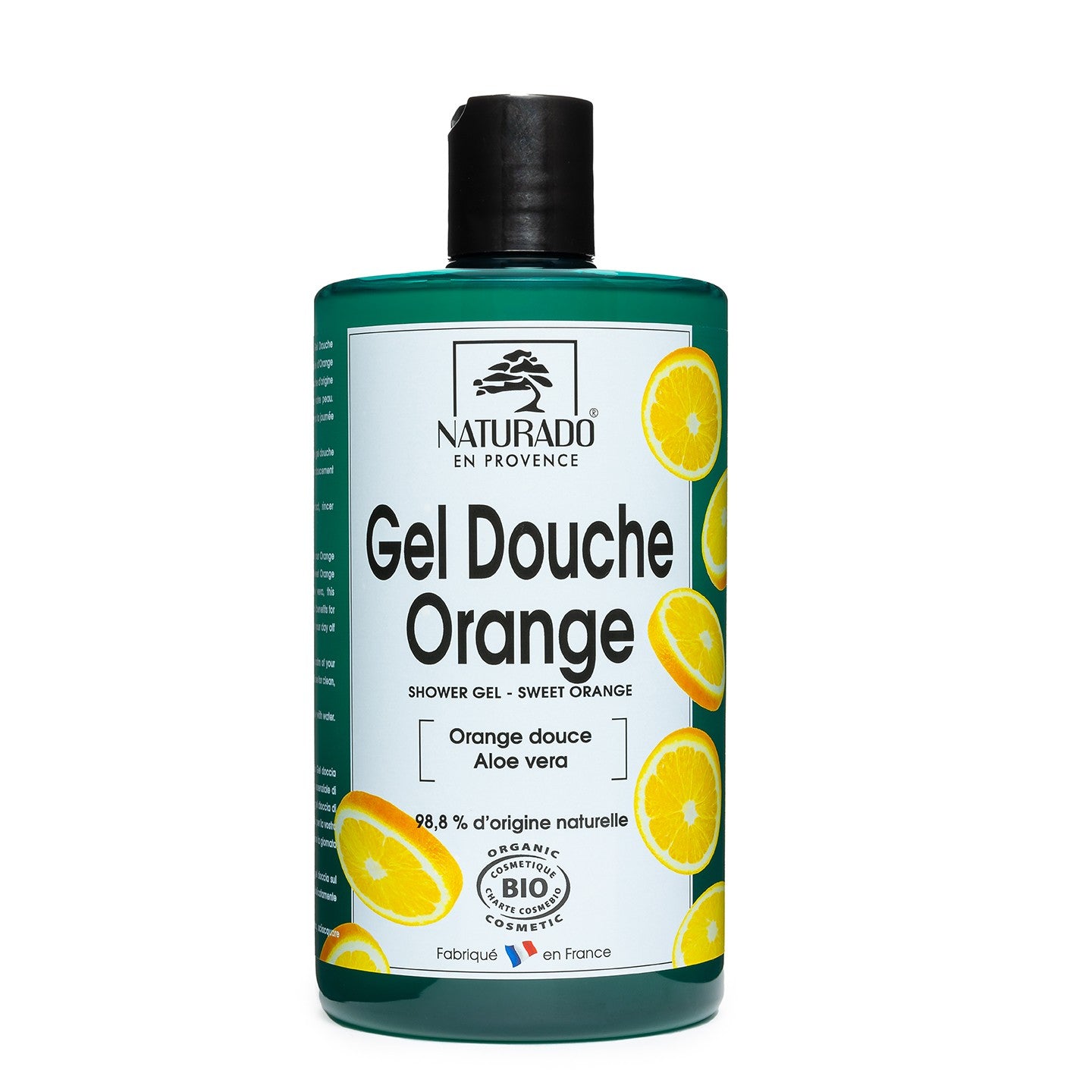 Gel douche bio à l'orange douce & aloe vera - Tonifiant - Grand format familial 750 ml