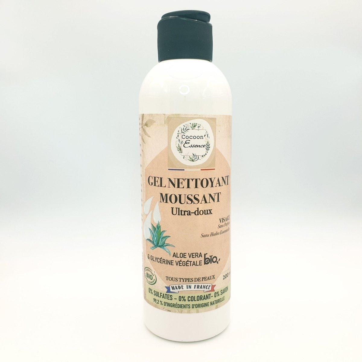 Gel Nettoyant Moussant ultra doux sans parfum à l'aloé vera bio - visage, corps, cheveux - 200 ml - Provenseo
