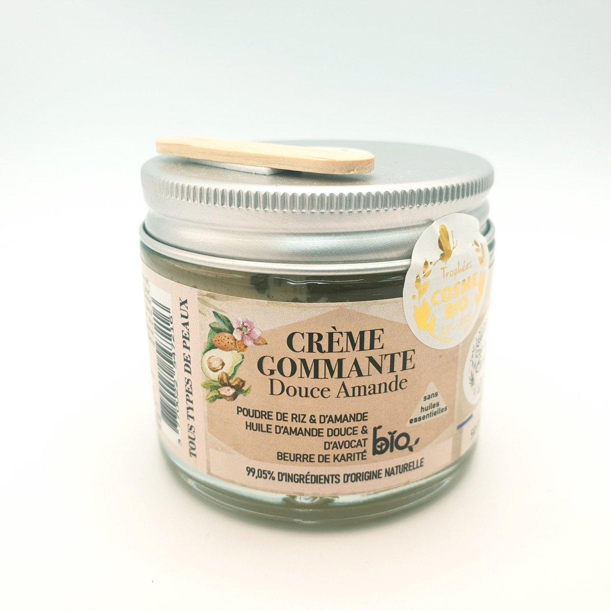 Gommage doux visage et cou - Poudre de riz et d'amande - Huile d'amande douce et d'avocat - Karité - Provenseo