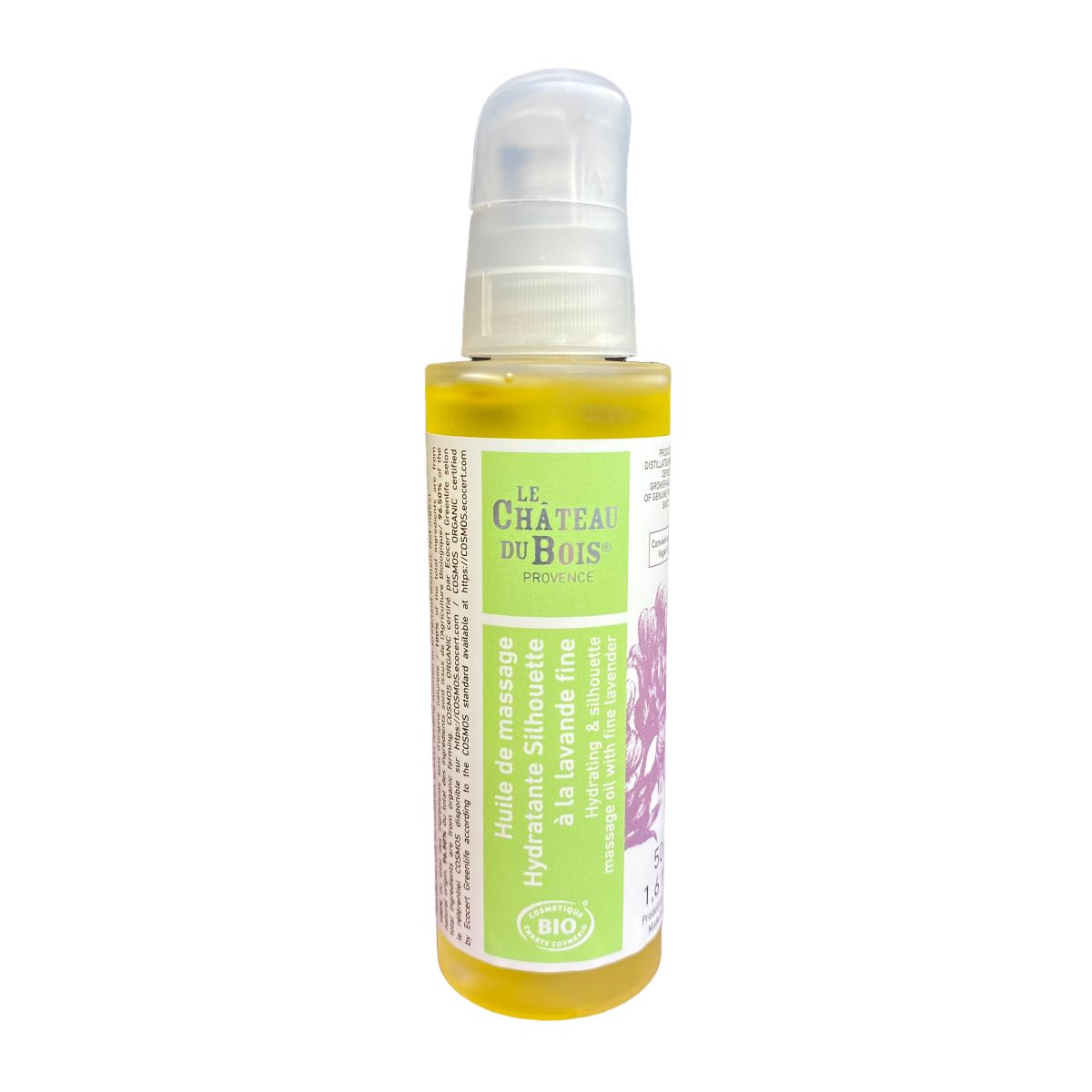 Huile de massage drainante Lavande Fine et macérats de thé noir et petit houx - 50ml