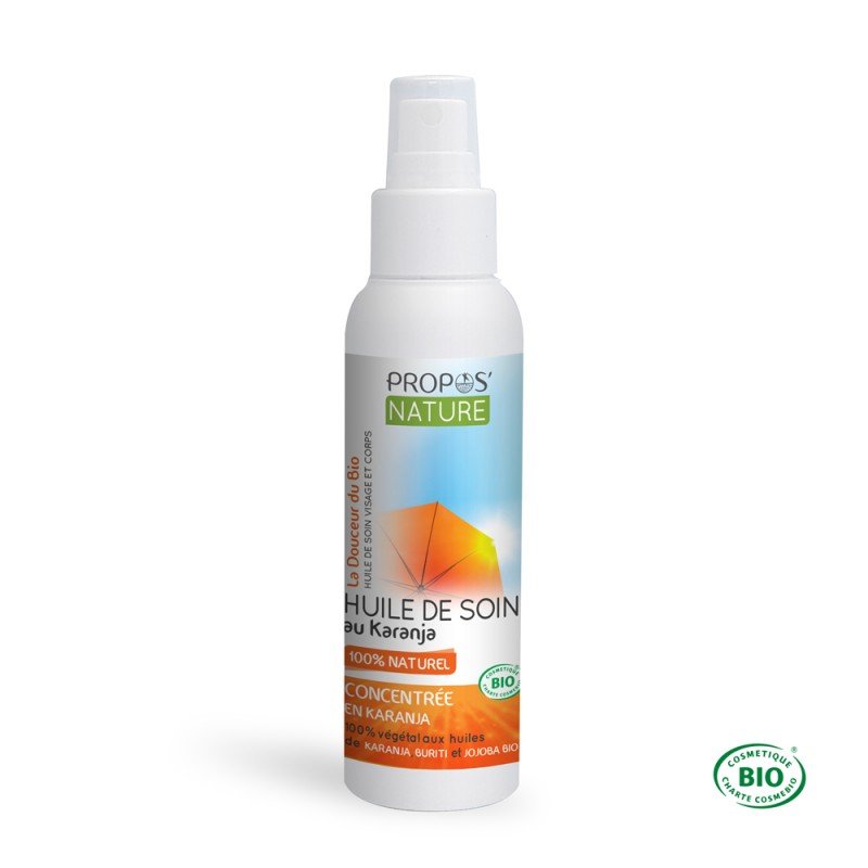 Huile végétale de Karanja et Jojoba - Huile de soin Indice SPF 20 - limite les effets néfastes du soleil - 75 ml - Provenseo