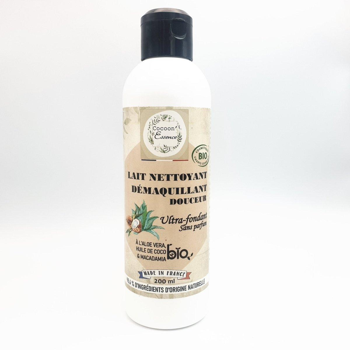 Lait Nettoyant Démaquillant douceur ultra - fondant sans parfum à l'aloe vera bio - 200 ml - Provenseo