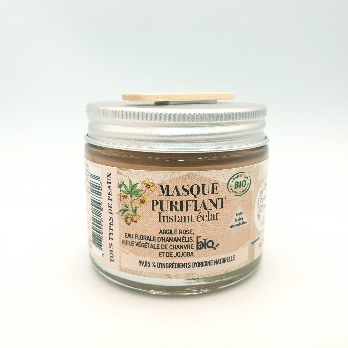 Masque purifiant à l'argile rose, eau florale d’Hamamélis, huile végétale de Chanvre et de Jojoba - Provenseo