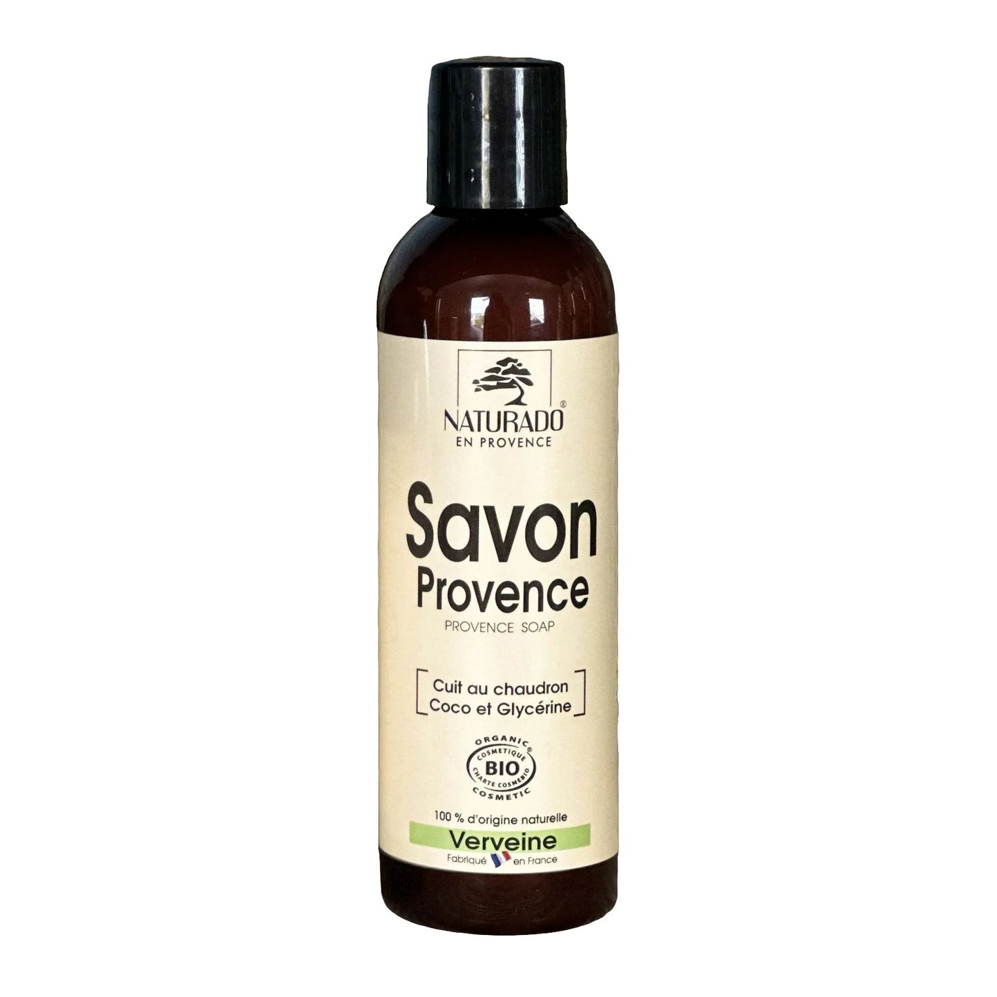 Savon douche liquide à la verveine, coco et glycérine - cuit au chaudron - 200 ml
