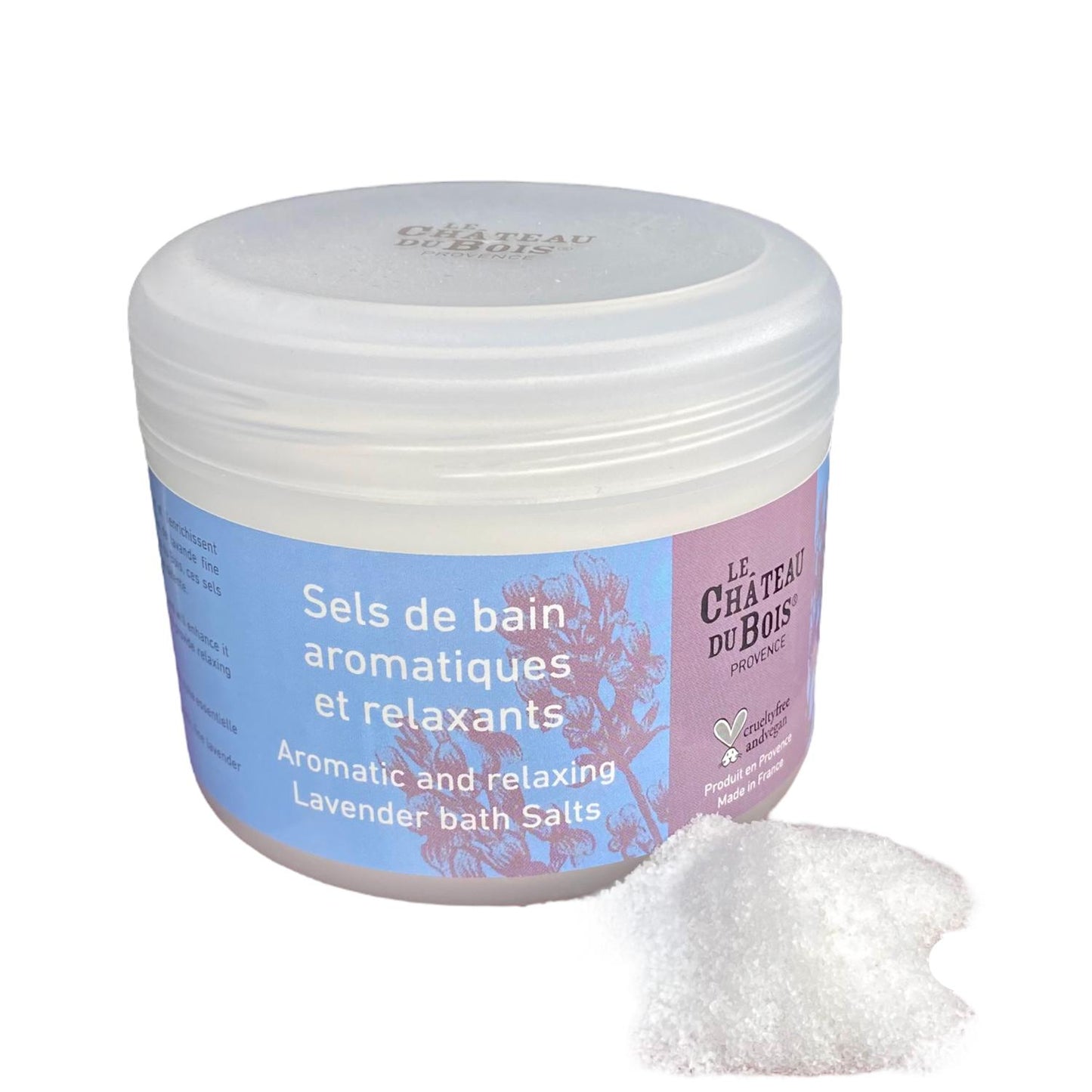 Sels de bain aromatiques et relaxants à la lavande fine de Provence et au sel d'Aigues-Mortes - 300g