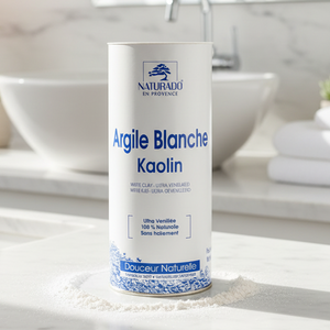 Argile blanche kaolin ultra ventilée - Masque doux peaux sensibles - Boîte carton avec opercule 300 g