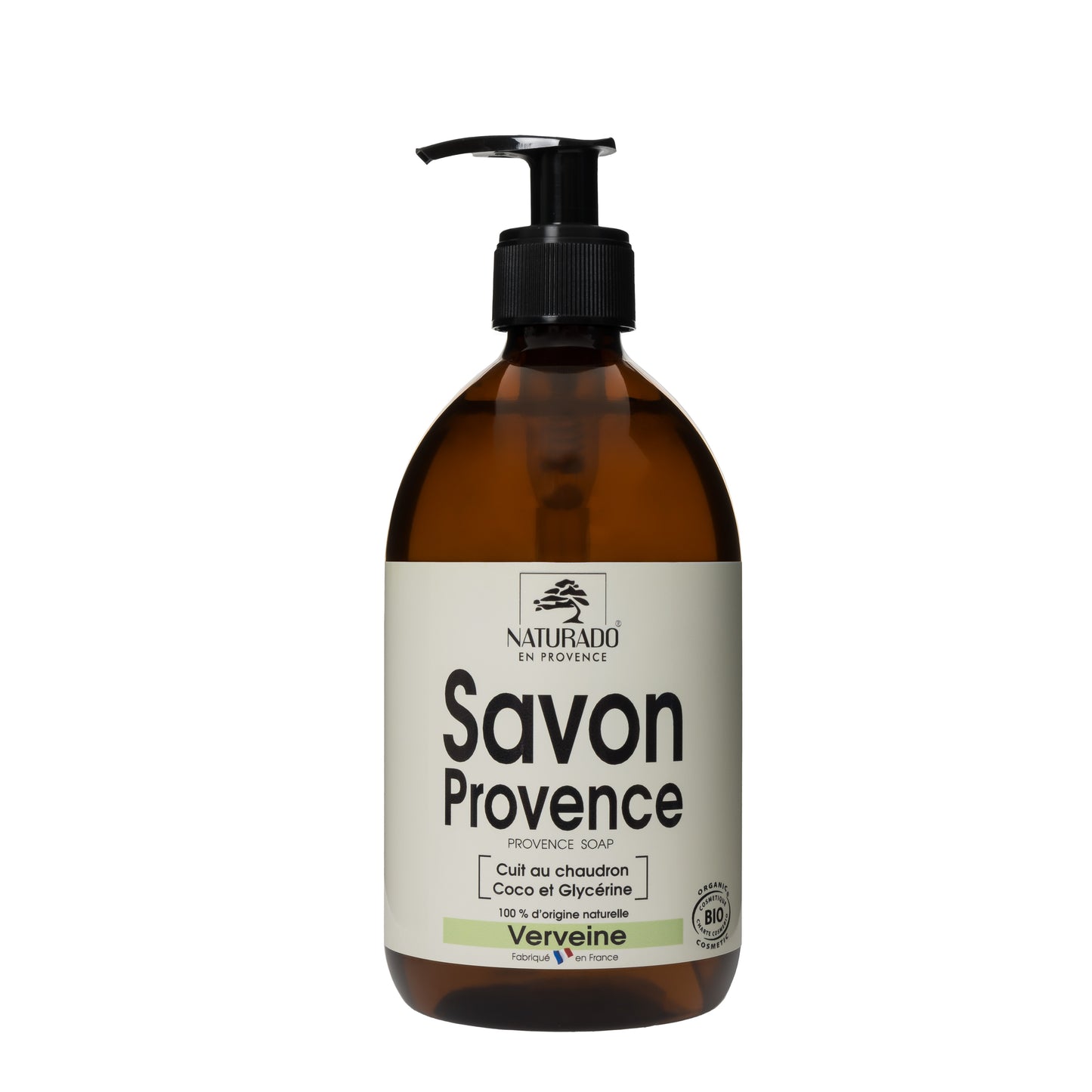 Savon douche liquide à la verveine, coco et glycérine - cuit au chaudron - 500 ml