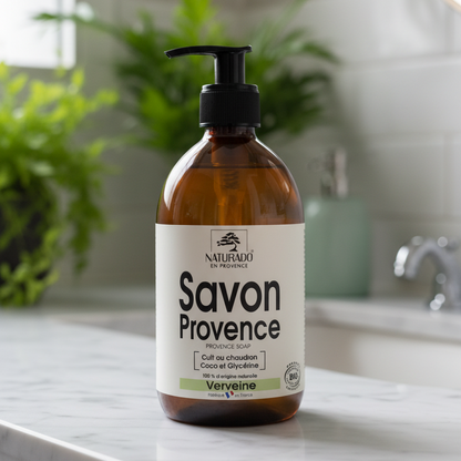 Savon douche liquide à la verveine, coco et glycérine - cuit au chaudron - 500 ml