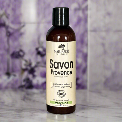 Savon douche liquide à la verveine, coco et glycérine - cuit au chaudron - 200 ml