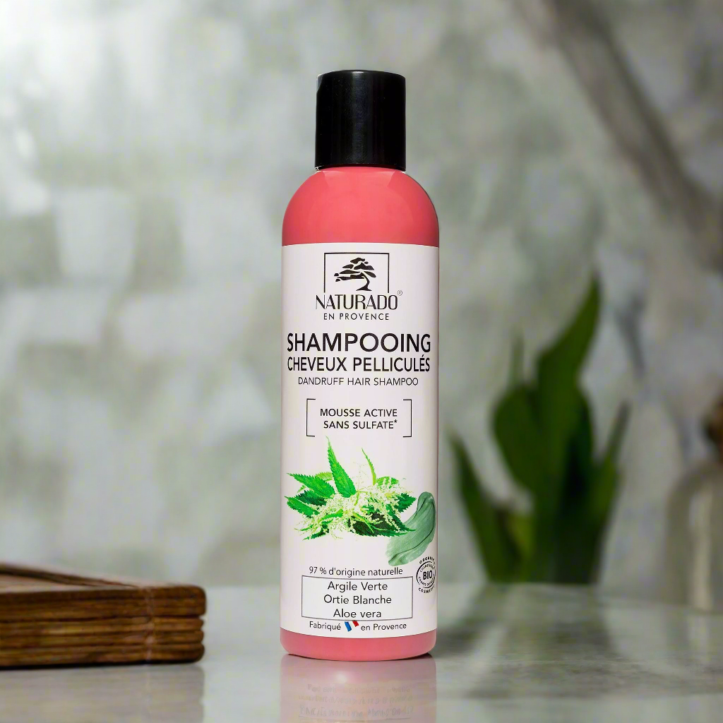 Shampoing sans sulfate cheveux pelliculés à l'Argile verte, ortie blanche, aloe vera - 200 ml