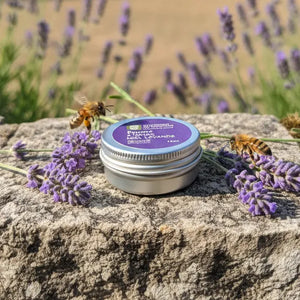 Baume à lèvres onctueux au miel, cire d'abeille, karité, huile d'olive et lavande - 15ml