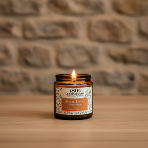 Bougie parfumée Bois de Santal, cire végétale soja et coco - coulée à la main - 80g