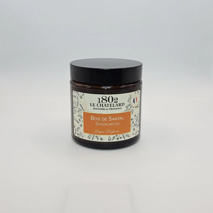Bougie parfumée Bois de Santal, cire végétale soja et coco - coulée à la main - 80g