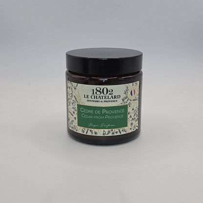 Bougie parfumée Cèdre de Provence, cire végétale soja et coco - coulée à la main - 80g