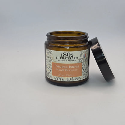 Bougie parfumée Patchouli Intense, cire végétale soja et coco - coulée à la main - 80g