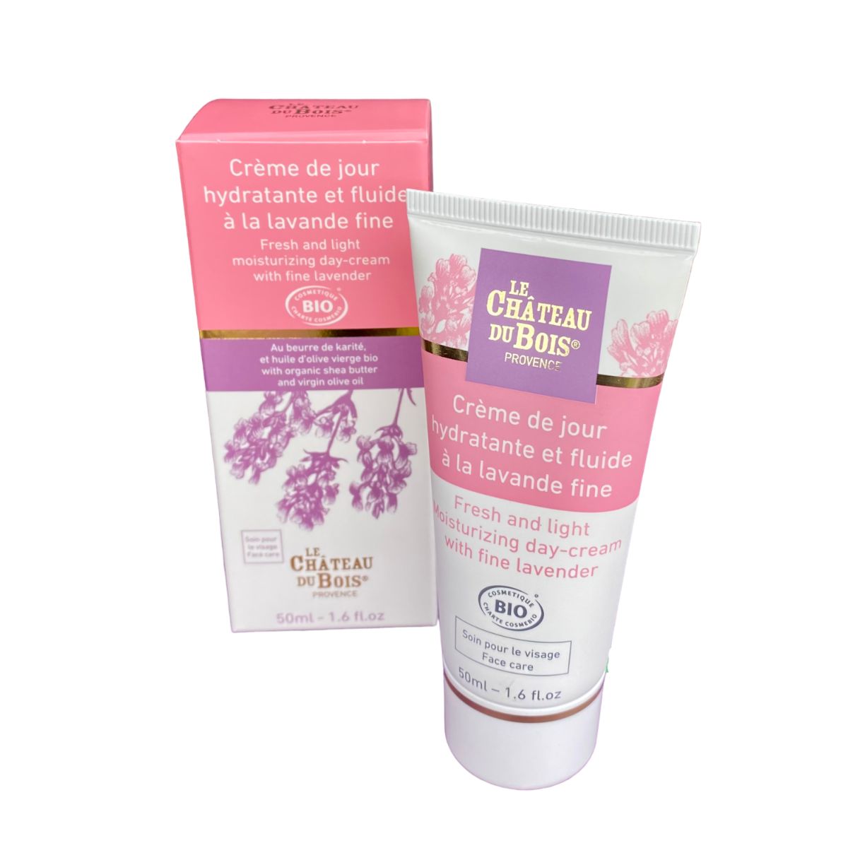 Crème visage de jour à la Lavande, Karité et Acide Hyaluronique - 50ml