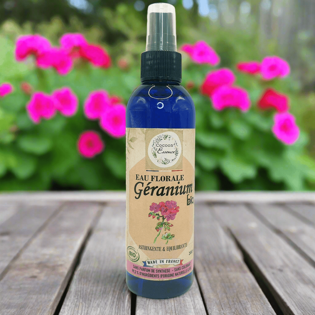 Eau florale de géranium - lotion tonique astringente et purifiante - 200 ml - Provenseo