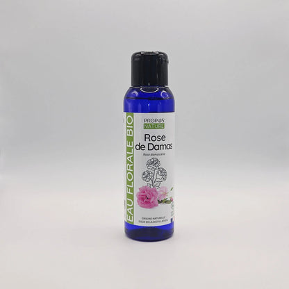 Eau florale de Rose de Damas - Hydrolat de Rose tenseur, astringent, apaisant, rafraîchissant - 100ml