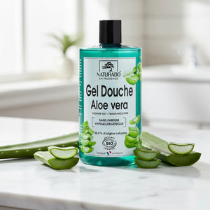 Gel douche bio aloe vera sans parfum – Peaux sensibles, hypoallergénique – 750 ml