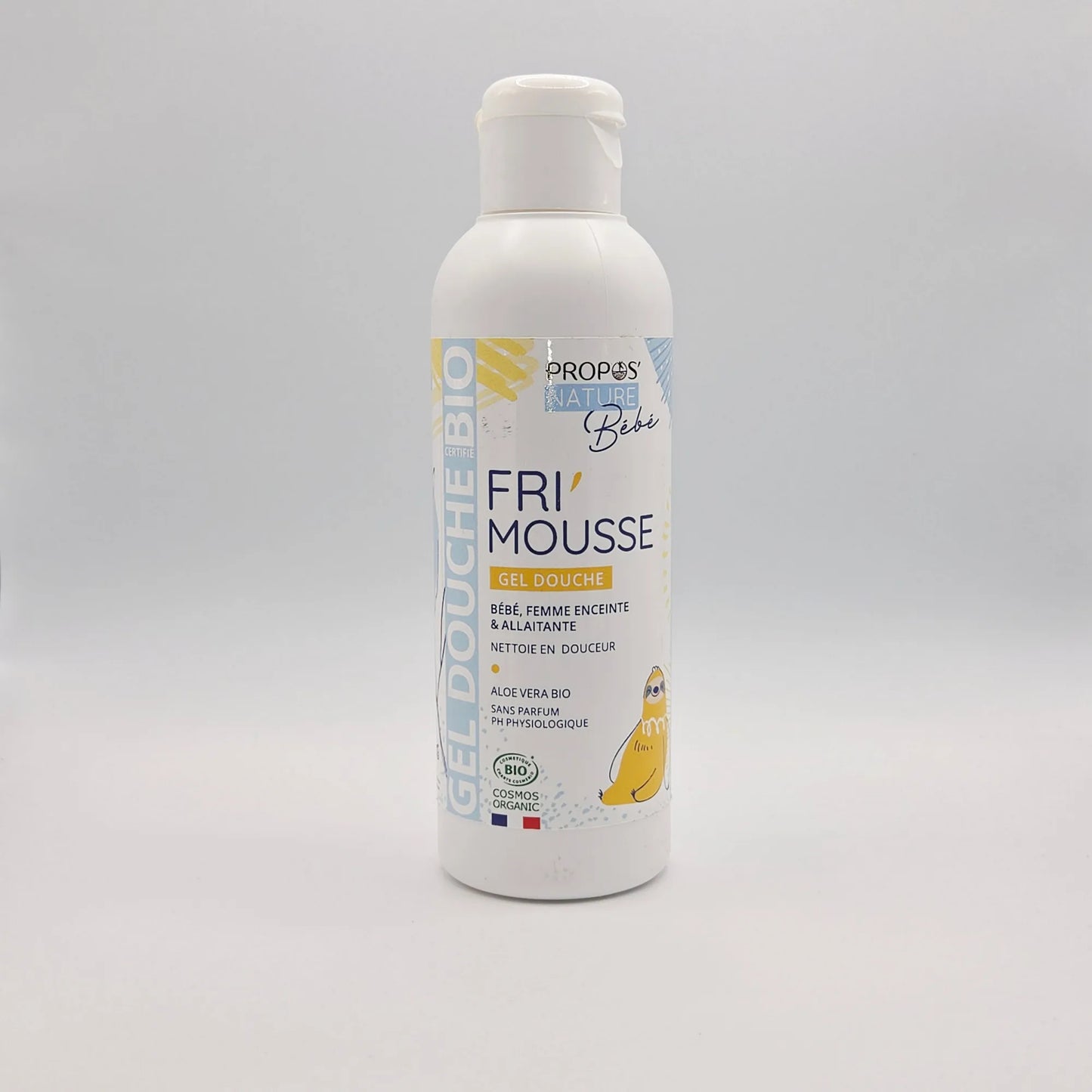 Gel douche bio corps et cheveux idéal bébé, femme enceinte et allaitante - Aloe vera bio, sans parfum - 200 ml