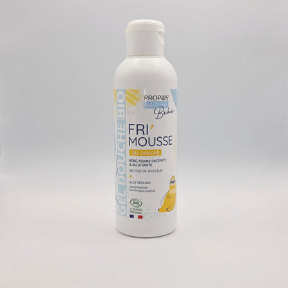 Gel douche bio corps et cheveux idéal bébé, femme enceinte et allaitante - Aloe vera bio, sans parfum - 200 ml