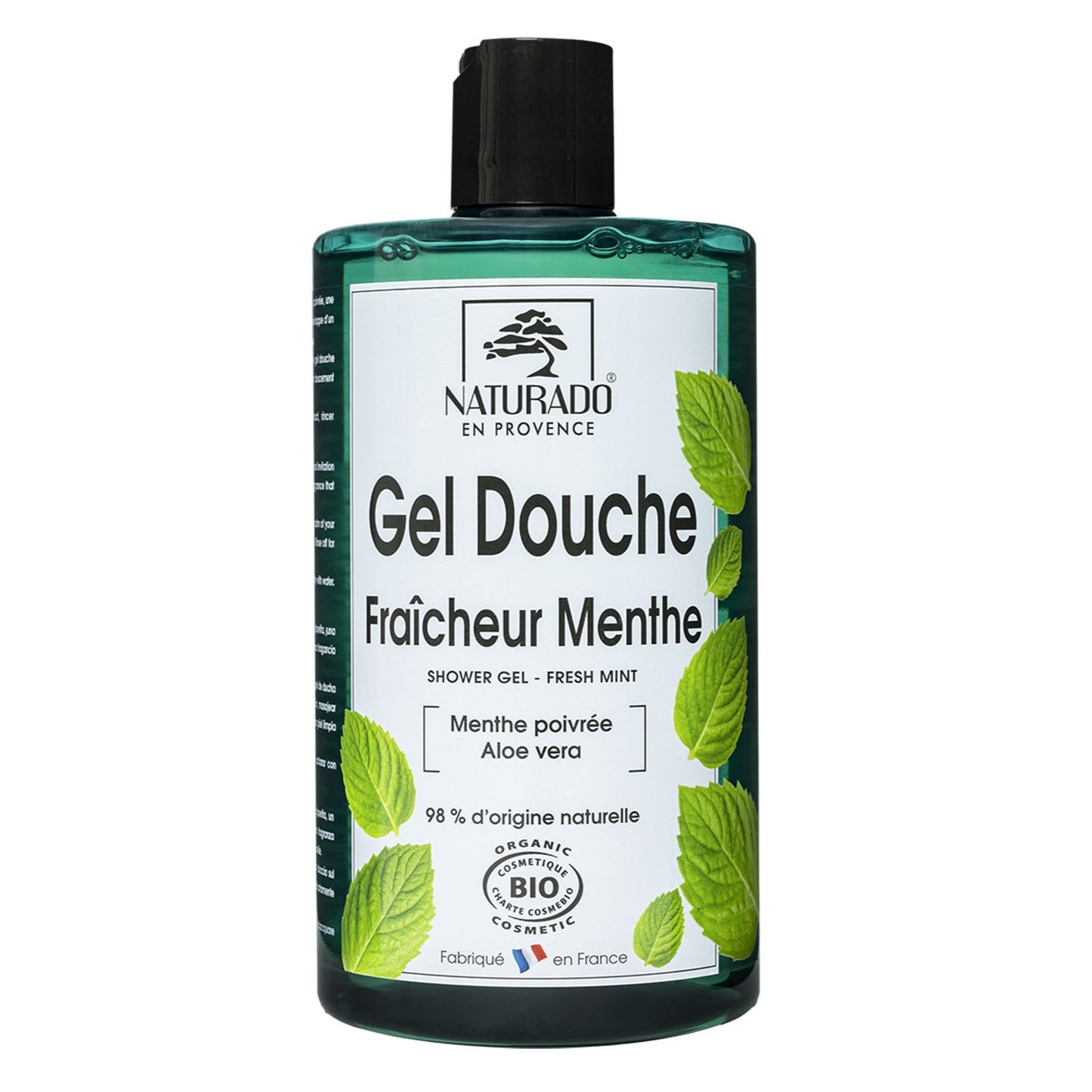Gel douche surgras bio à la menthe poivrée et aloe vera - grand format familial 750 ml