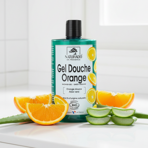 Gel douche bio à l'orange douce & aloe vera - Tonifiant - Grand format familial 750 ml