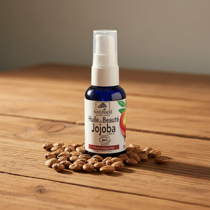 Huile végétale de Jojoba Bio 100% pure - Calmante, Assouplissante, Anti-Rides - Corps et Cheveux - Non comédogène - 50ml