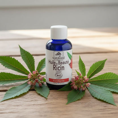 Huile de ricin bio 100% pure - Fortifiant cheveux, cils, sourcils et ongles - 50ml