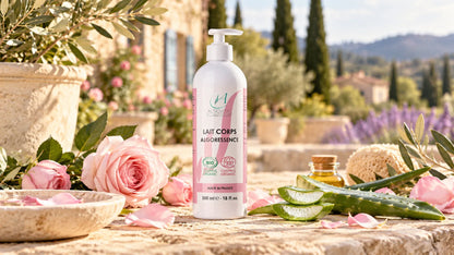 Lait corps bio à l'aloe vera, karité, argan et rose musquée - 500 ml