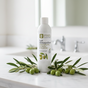 Lait démaquillant à l'huile d'olive bio et à l'eau de chaux - 250 ml
