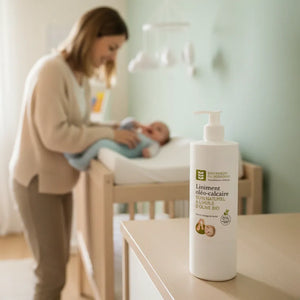Liniment oléo-calcaire à l'huile d'olive bio et cire d'abeille - pour le change de bébé - 500ml