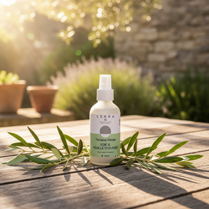 Lotion tonique pour le visage - Hydrolat de feuille d'olivier, rose de Damas - soie - tous types de peaux - 100ml