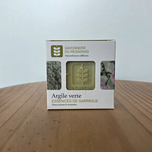 Savon rééquilibrant argile verte et jojoba - Peaux grasses, mixtes, sujettes aux imperfections - Bio - 100g