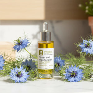 Sérum anti imperfections - Huile végétale bio Nigelle, Chanvre, Noisette, Jojoba et aux 4 huiles essentielles - 30 ml