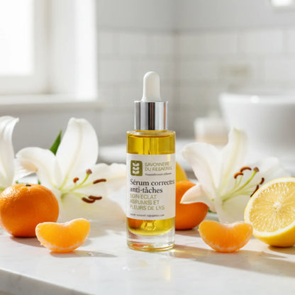Sérum correcteur anti tâches - Huiles végétales bio (sésame, avocat, argan, lys blanc) et 4 Huiles Essentielles - 30 ml