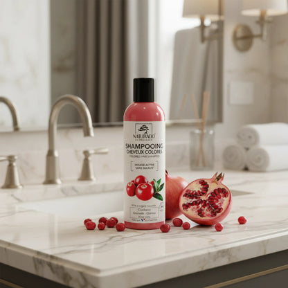 Shampoing bio pour cheveux colorés - Quinoa, Cranberry, Grenade, Aloe Vera - sans sulfate - 200 ml