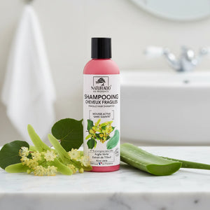 Shampoing bio pour cheveux fragiles - Argile verte, Extrait de tilleul, Aloe Vera - sans sulfate - 200 ml