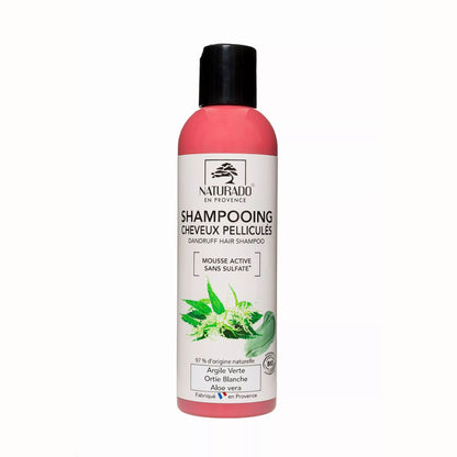 Shampoing sans sulfate cheveux pelliculés à l'Argile verte, ortie blanche, aloe vera - 200 ml