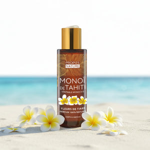 Monoï de Tahiti AOC - Fleurs de Tiaré et Huile de Coco - Parfum 100% Naturel - Corps et Cheveux - 100ml